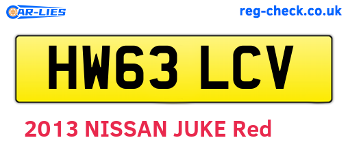 HW63LCV are the vehicle registration plates.