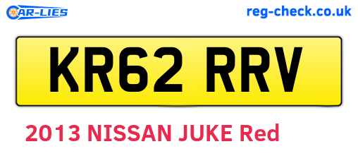 KR62RRV are the vehicle registration plates.