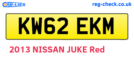KW62EKM are the vehicle registration plates.