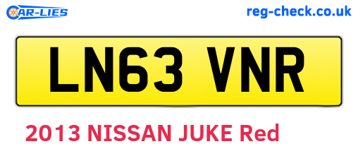LN63VNR are the vehicle registration plates.