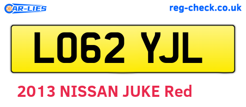LO62YJL are the vehicle registration plates.