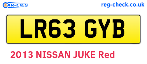 LR63GYB are the vehicle registration plates.