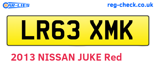 LR63XMK are the vehicle registration plates.