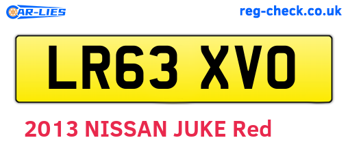 LR63XVO are the vehicle registration plates.