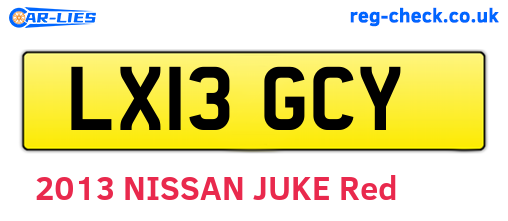 LX13GCY are the vehicle registration plates.