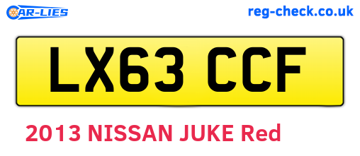 LX63CCF are the vehicle registration plates.