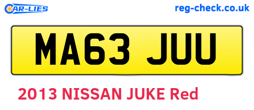 MA63JUU are the vehicle registration plates.