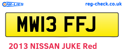 MW13FFJ are the vehicle registration plates.