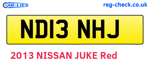 ND13NHJ are the vehicle registration plates.