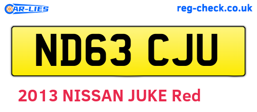 ND63CJU are the vehicle registration plates.