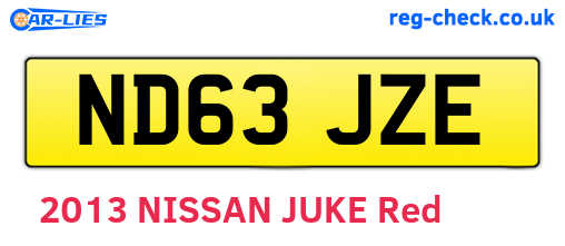 ND63JZE are the vehicle registration plates.