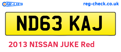 ND63KAJ are the vehicle registration plates.