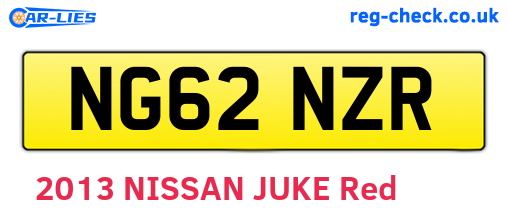 NG62NZR are the vehicle registration plates.