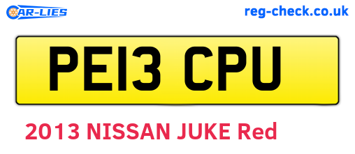 PE13CPU are the vehicle registration plates.