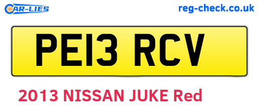 PE13RCV are the vehicle registration plates.