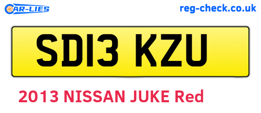 SD13KZU are the vehicle registration plates.