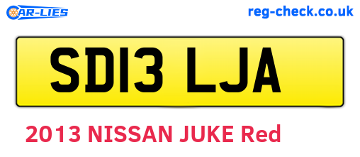 SD13LJA are the vehicle registration plates.