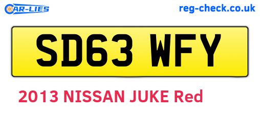 SD63WFY are the vehicle registration plates.