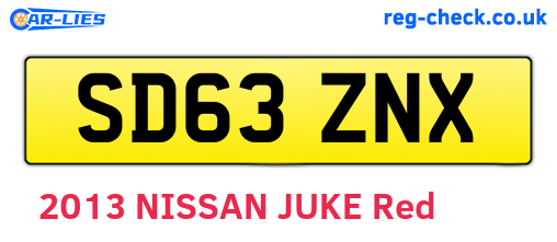 SD63ZNX are the vehicle registration plates.