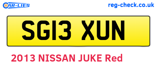 SG13XUN are the vehicle registration plates.