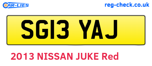 SG13YAJ are the vehicle registration plates.