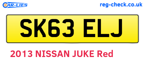 SK63ELJ are the vehicle registration plates.