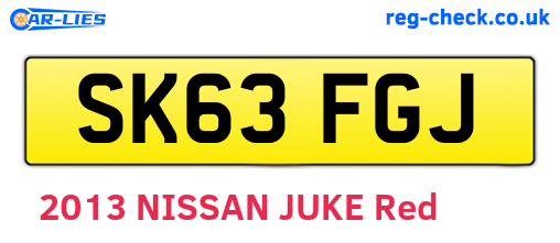 SK63FGJ are the vehicle registration plates.