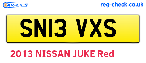 SN13VXS are the vehicle registration plates.