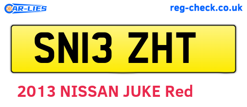SN13ZHT are the vehicle registration plates.