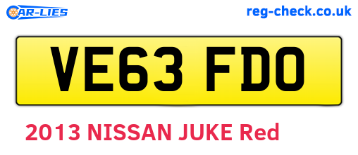 VE63FDO are the vehicle registration plates.