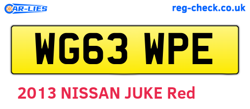 WG63WPE are the vehicle registration plates.