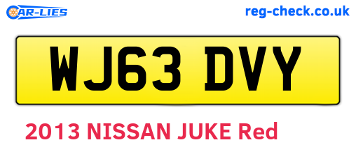 WJ63DVY are the vehicle registration plates.