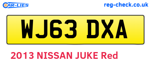WJ63DXA are the vehicle registration plates.
