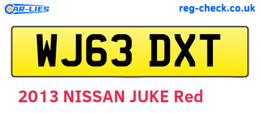 WJ63DXT are the vehicle registration plates.