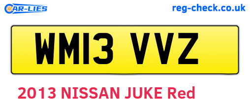WM13VVZ are the vehicle registration plates.