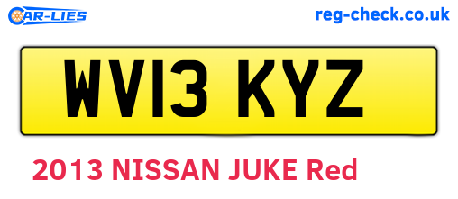 WV13KYZ are the vehicle registration plates.