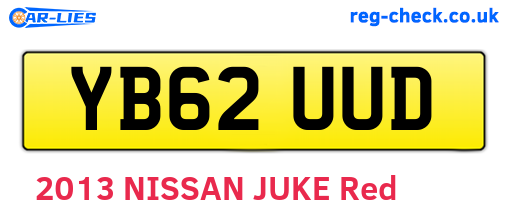 YB62UUD are the vehicle registration plates.