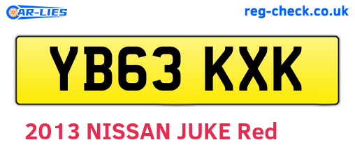 YB63KXK are the vehicle registration plates.
