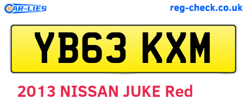 YB63KXM are the vehicle registration plates.
