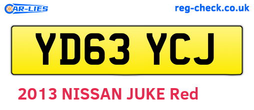 YD63YCJ are the vehicle registration plates.