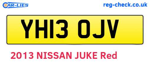 YH13OJV are the vehicle registration plates.