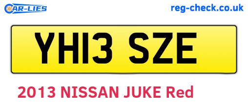 YH13SZE are the vehicle registration plates.
