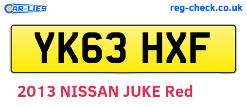 YK63HXF are the vehicle registration plates.