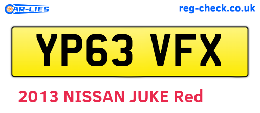 YP63VFX are the vehicle registration plates.