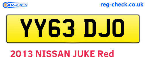 YY63DJO are the vehicle registration plates.