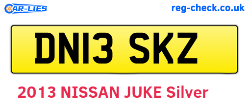 DN13SKZ are the vehicle registration plates.