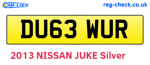 DU63WUR are the vehicle registration plates.