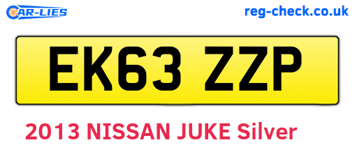 EK63ZZP are the vehicle registration plates.
