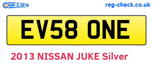 EV58ONE are the vehicle registration plates.