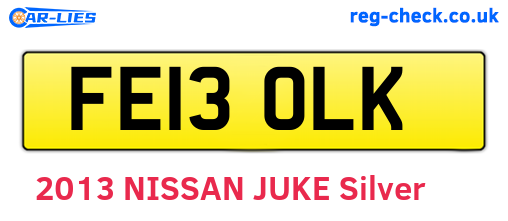 FE13OLK are the vehicle registration plates.